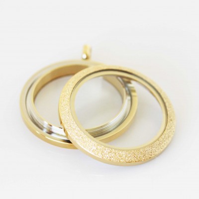 Yellow Gold Stardust Screw Top Locket